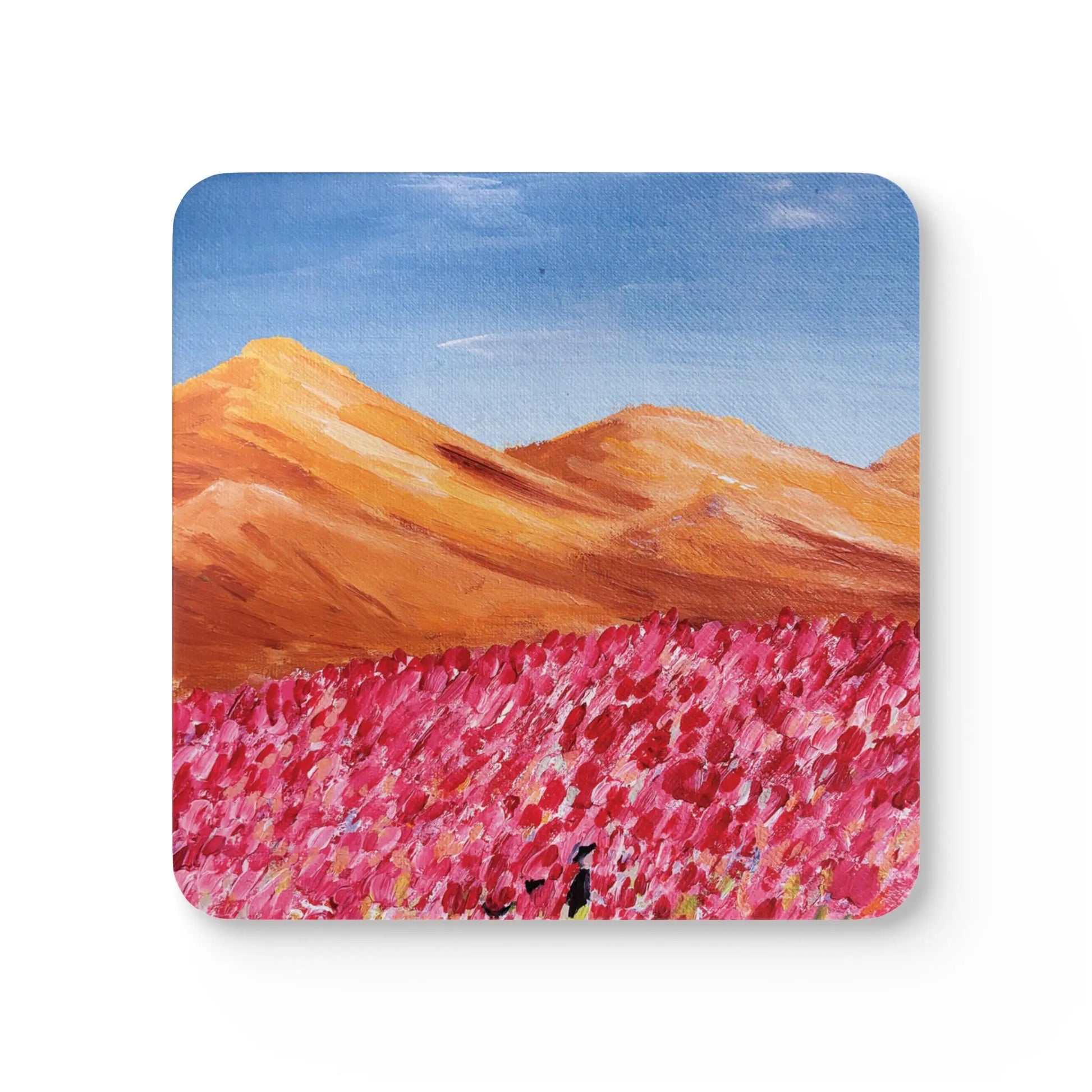 Corkwood Coaster Set - Pink Garden - 4-piece set House of Poco Loco