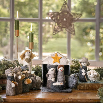 [Pre-Order for Nov] Handmade Felt Nativity Set – 12-Piece Christmas